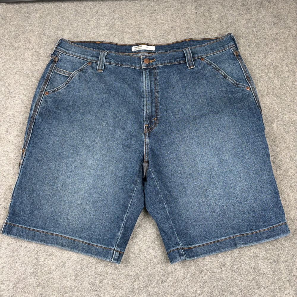 Signature Levis Carpenter Shorts Mens 38 Blue Denim Utility Workwear Outdoor Y2K